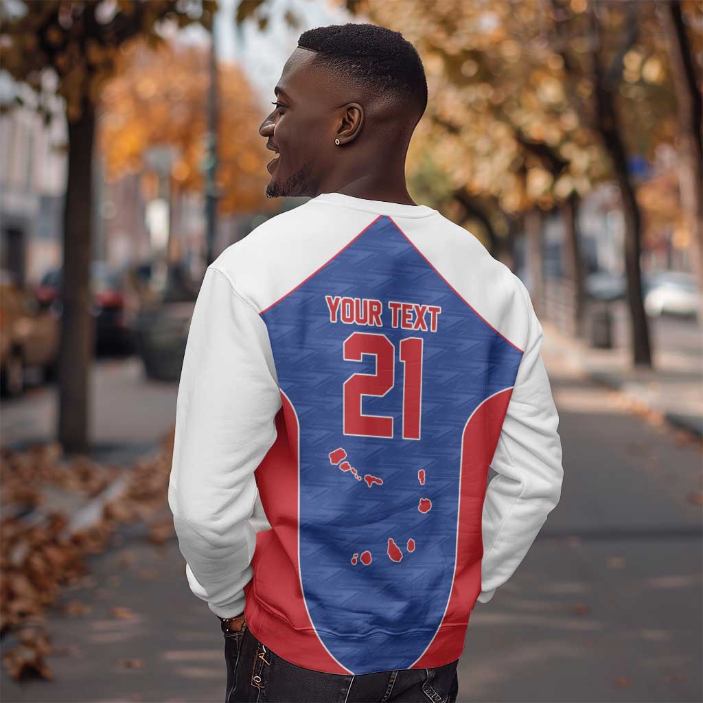 World Football 2026 Cape Verde Custom Sweatshirt Tubaroes Azuis Verde Simple Map - African Pride
