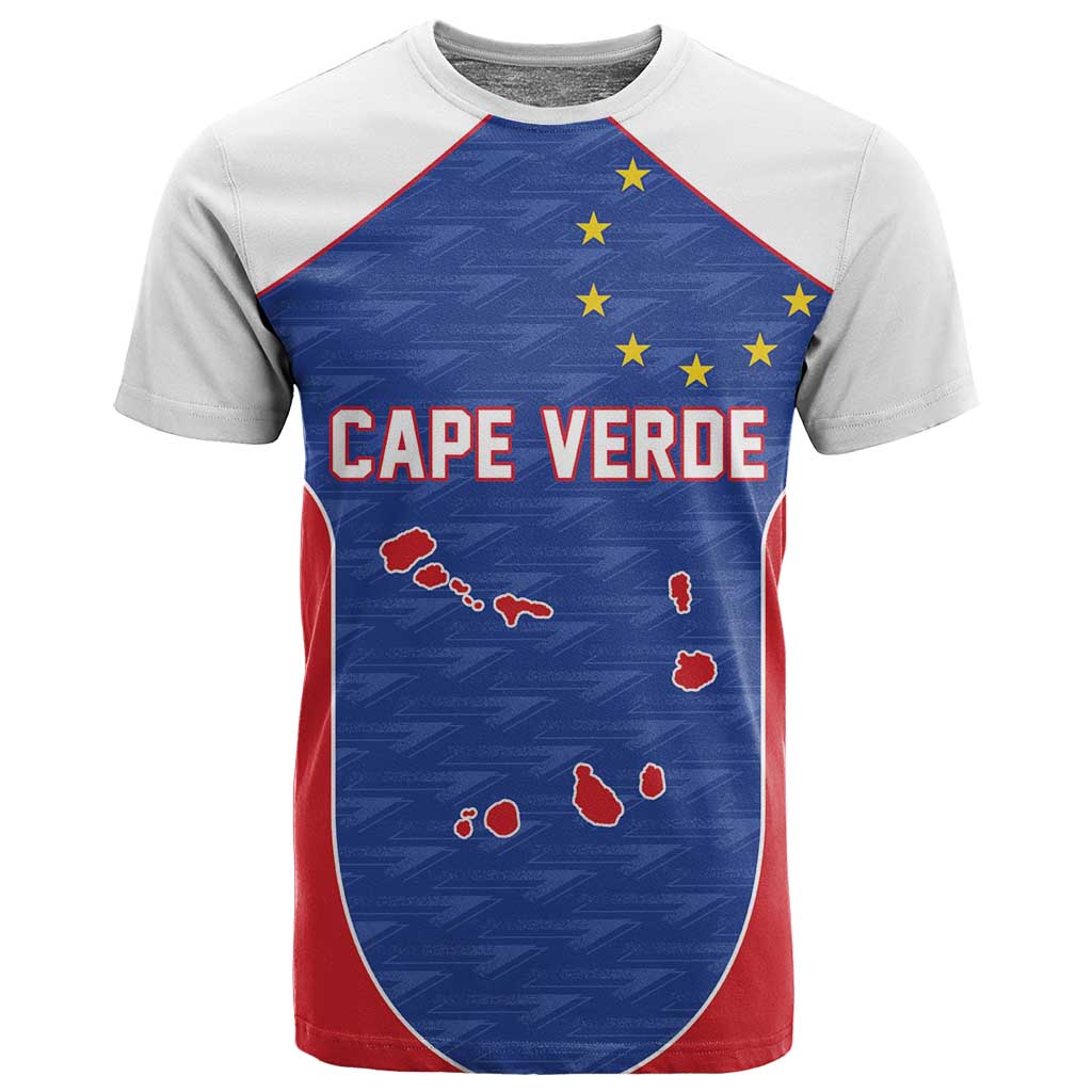 World Football 2026 Cape Verde Custom T shirt Tubaroes Azuis Verde Simple Map - African Pride
