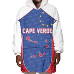 World Football 2026 Cape Verde Custom Wearable Blanket Hoodie Tubaroes Azuis Verde Simple Map - African Pride