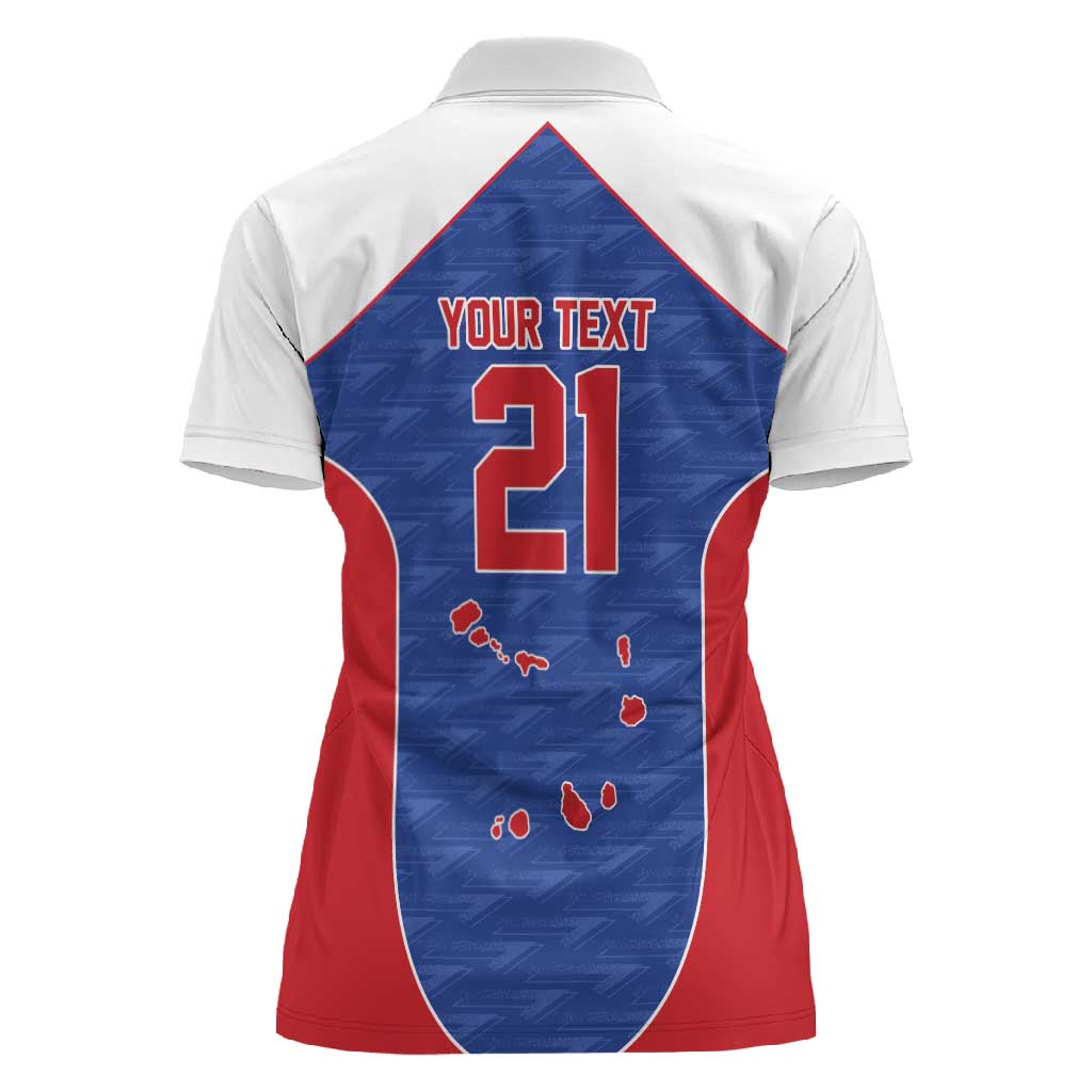 World Football 2026 Cape Verde Custom Women Polo Shirt Tubaroes Azuis Verde Simple Map - African Pride