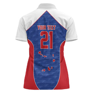 World Football 2026 Cape Verde Custom Women Polo Shirt Tubaroes Azuis Verde Simple Map - African Pride