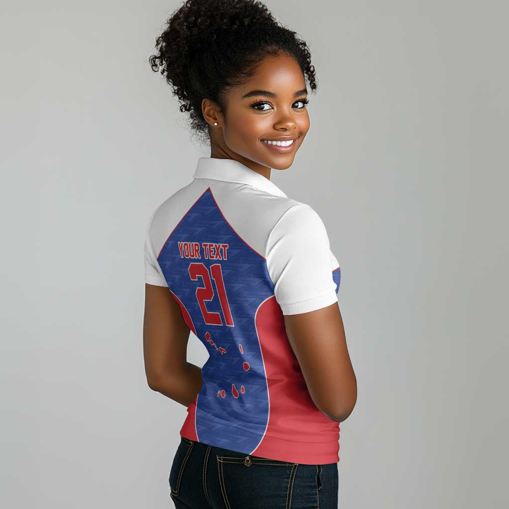 World Football 2026 Cape Verde Custom Women Polo Shirt Tubaroes Azuis Verde Simple Map - African Pride
