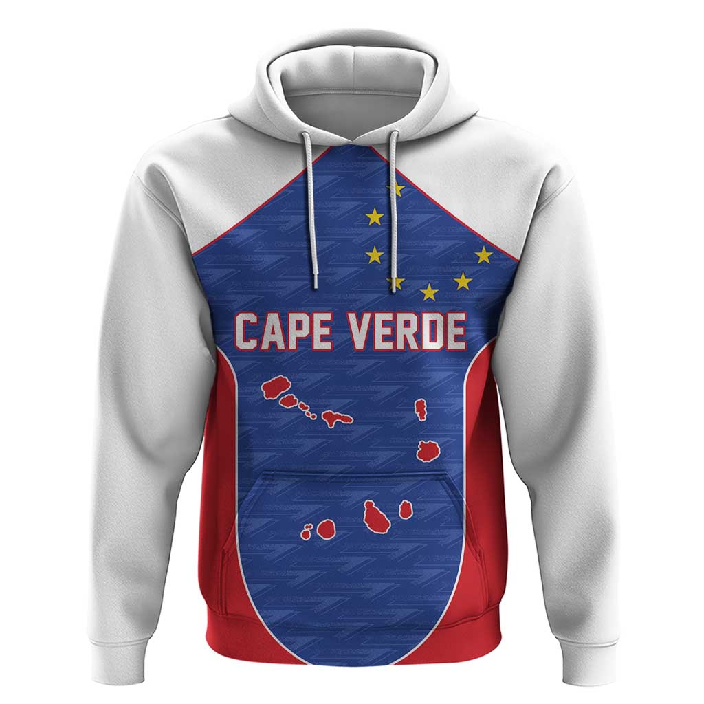 World Football 2026 Cape Verde Custom Zip Hoodie Tubaroes Azuis Verde Simple Map - African Pride