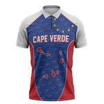 World Football 2026 Cape Verde Custom Zipper Polo Shirt Tubaroes Azuis Verde Simple Map - African Pride
