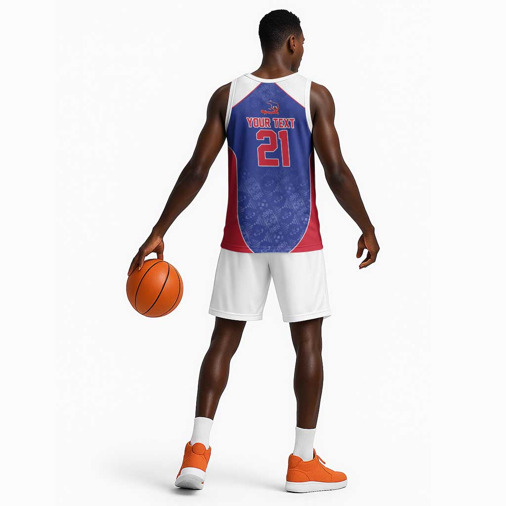 World Football 2026 Afro-Haiti Custom Basketball Jersey Together For Ayiti Blue Style - African Pride