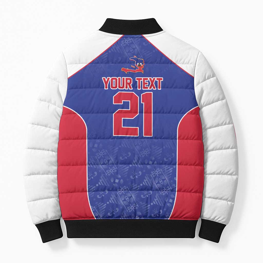 World Football 2026 Afro-Haiti Custom Bomber Puffer Jacket Together For Ayiti Blue Style - African Pride