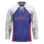 World Football 2026 Afro-Haiti Custom Hockey Jersey Together For Ayiti Blue Style - African Pride
