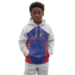 World Football 2026 Afro-Haiti Custom Kid Hoodie Together For Ayiti Blue Style - African Pride