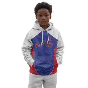 World Football 2026 Afro-Haiti Custom Kid Hoodie Together For Ayiti Blue Style - African Pride
