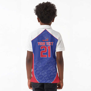 World Football 2026 Afro-Haiti Custom Kid Polo Shirt Together For Ayiti Blue Style LT9