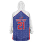 World Football 2026 Afro-Haiti Custom Kid Wearable Blanket Hoodie Together For Ayiti Blue Style - African Pride