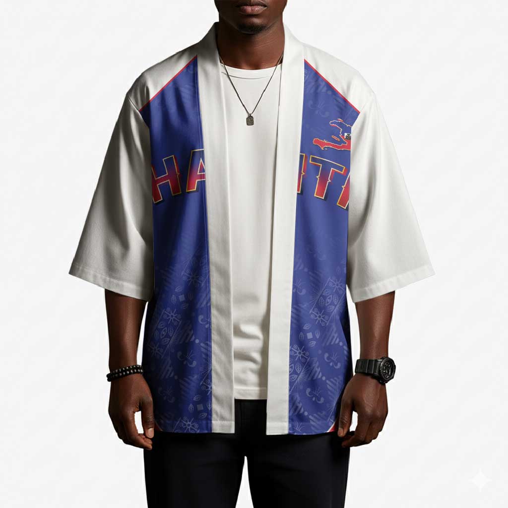 World Football 2026 Afro-Haiti Custom Kimono Together For Ayiti Blue Style - African Pride