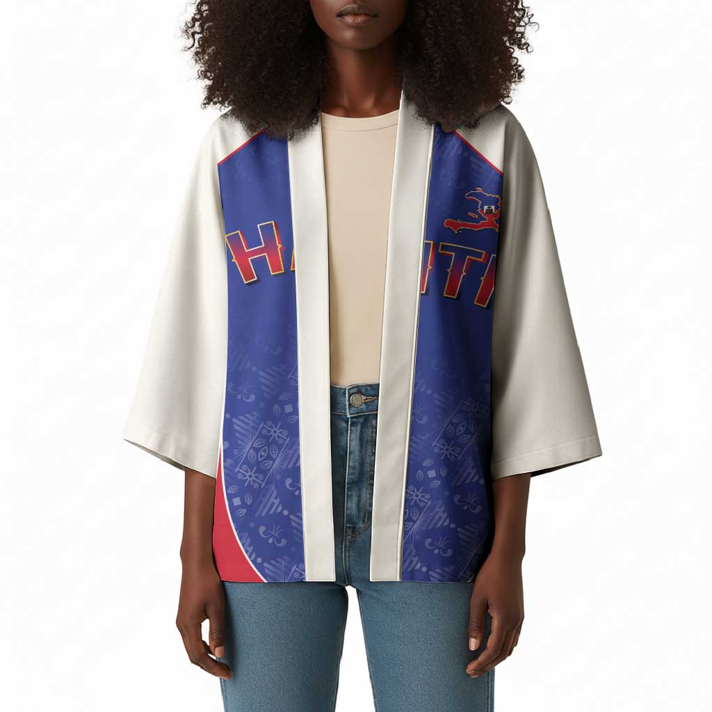 World Football 2026 Afro-Haiti Custom Kimono Together For Ayiti Blue Style - African Pride