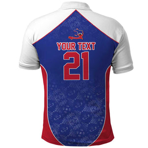 World Football 2026 Afro-Haiti Custom Polo Shirt Together For Ayiti Blue Style - African Pride