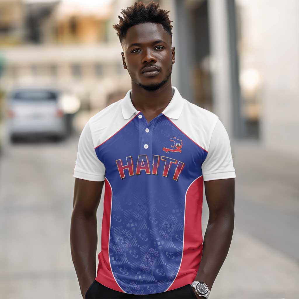 World Football 2026 Afro-Haiti Custom Polo Shirt Together For Ayiti Blue Style - African Pride