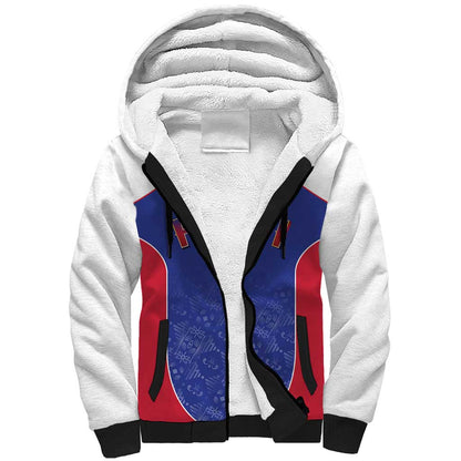 World Football 2026 Afro-Haiti Custom Sherpa Hoodie Together For Ayiti Blue Style - African Pride