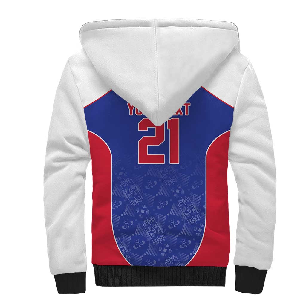 World Football 2026 Afro-Haiti Custom Sherpa Hoodie Together For Ayiti Blue Style - African Pride