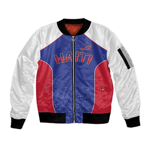 World Football 2026 Afro-Haiti Custom Sleeve Zip Bomber Jacket Together For Ayiti Blue Style - African Pride