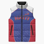 World Football 2026 Afro-Haiti Custom Sleeveless Puffer Jacket Together For Ayiti Blue Style - African Pride