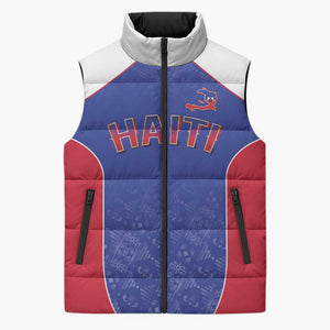 World Football 2026 Afro-Haiti Custom Sleeveless Puffer Jacket Together For Ayiti Blue Style - African Pride