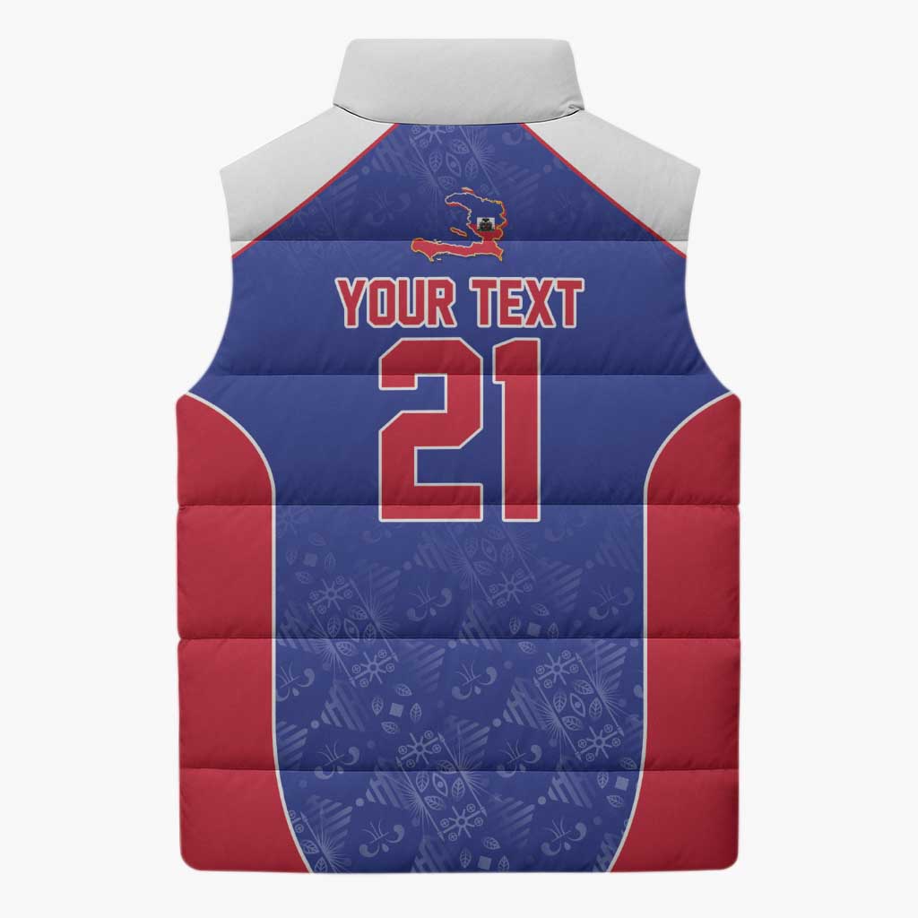 World Football 2026 Afro-Haiti Custom Sleeveless Puffer Jacket Together For Ayiti Blue Style - African Pride