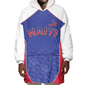 World Football 2026 Afro-Haiti Custom Wearable Blanket Hoodie Together For Ayiti Blue Style - African Pride