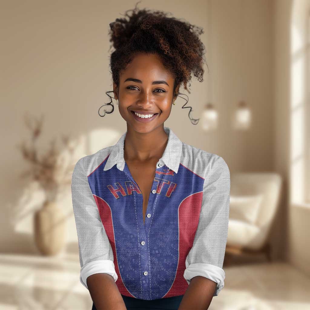 World Football 2026 Afro-Haiti Custom Women Casual Shirt Together For Ayiti Blue Style - African Pride