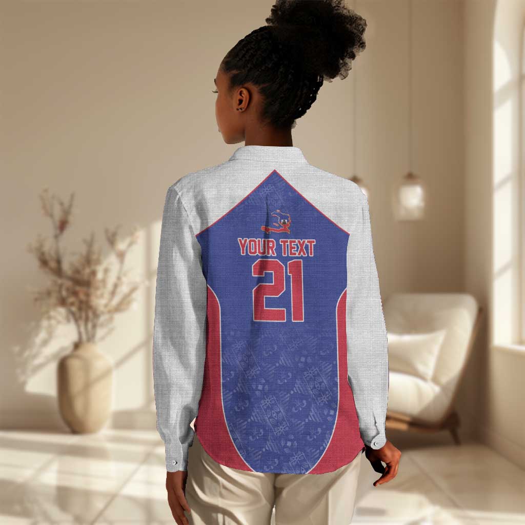 World Football 2026 Afro-Haiti Custom Women Casual Shirt Together For Ayiti Blue Style - African Pride