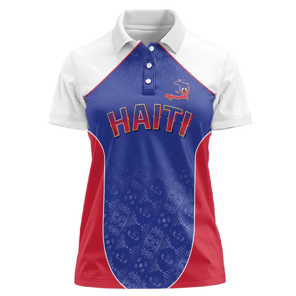 World Football 2026 Afro-Haiti Custom Women Polo Shirt Together For Ayiti Blue Style - African Pride