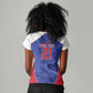 World Football 2026 Afro-Haiti Custom Women V-Neck T-Shirt Together For Ayiti Blue Style - African Pride