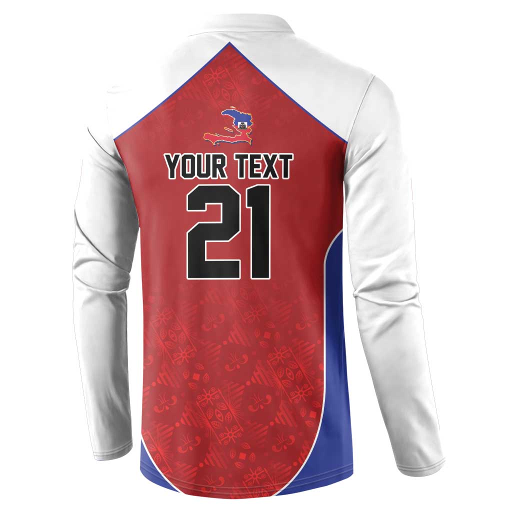 World Football 2026 Afro-Haiti Custom Button Sweatshirt Together For Ayiti Red Style