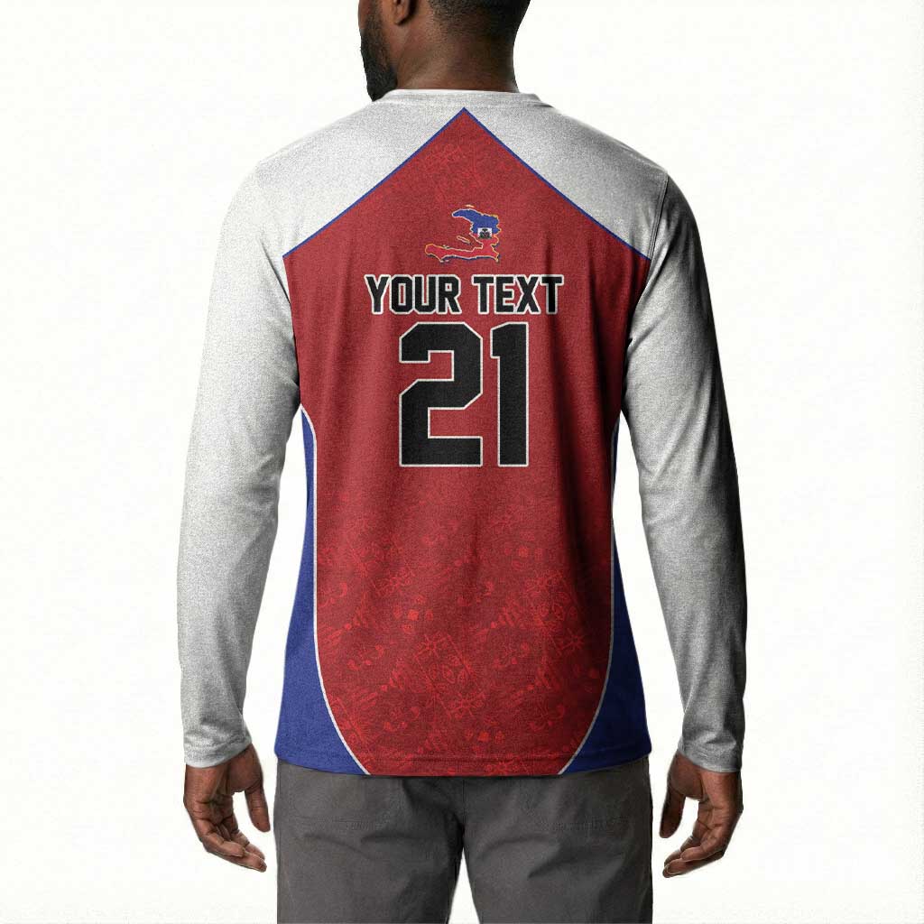 World Football 2026 Afro-Haiti Custom Button Sweatshirt Together For Ayiti Red Style