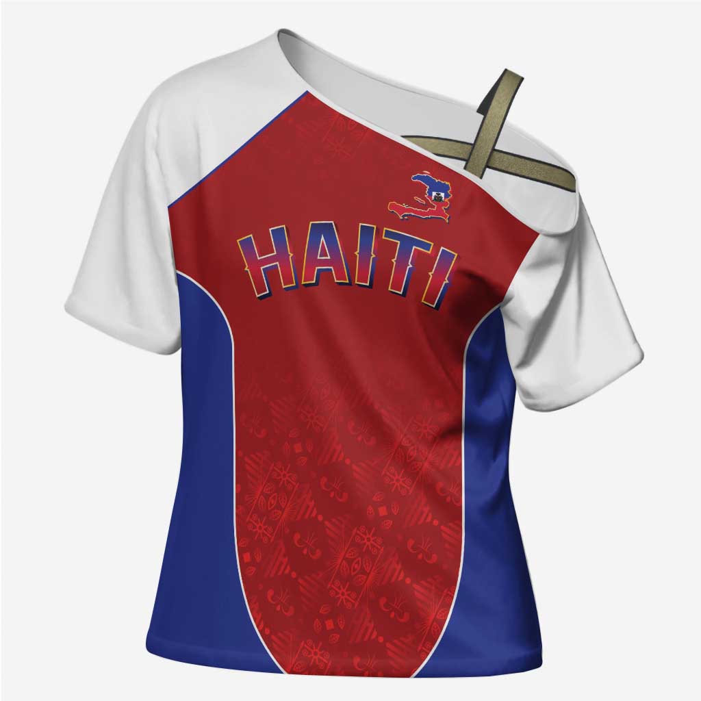 World Football 2026 Afro-Haiti Custom Cross Shoulder Shirt Together For Ayiti Red Style - African Pride