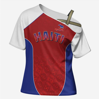 World Football 2026 Afro-Haiti Custom Cross Shoulder Shirt Together For Ayiti Red Style - African Pride