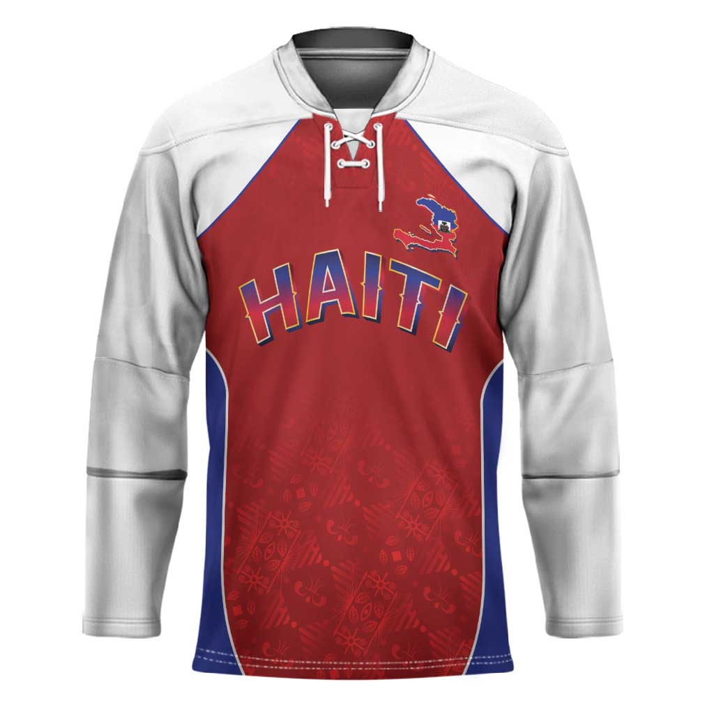 World Football 2026 Afro-Haiti Custom Hockey Jersey Together For Ayiti Red Style - African Pride