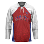 World Football 2026 Afro-Haiti Custom Hockey Jersey Together For Ayiti Red Style - African Pride