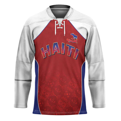 World Football 2026 Afro-Haiti Custom Hockey Jersey Together For Ayiti Red Style - African Pride