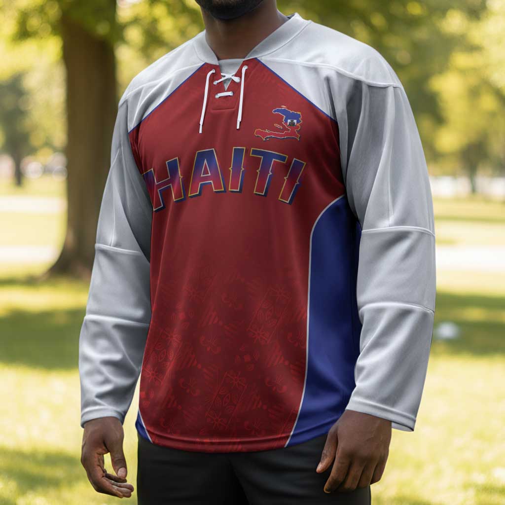 World Football 2026 Afro-Haiti Custom Hockey Jersey Together For Ayiti Red Style - African Pride