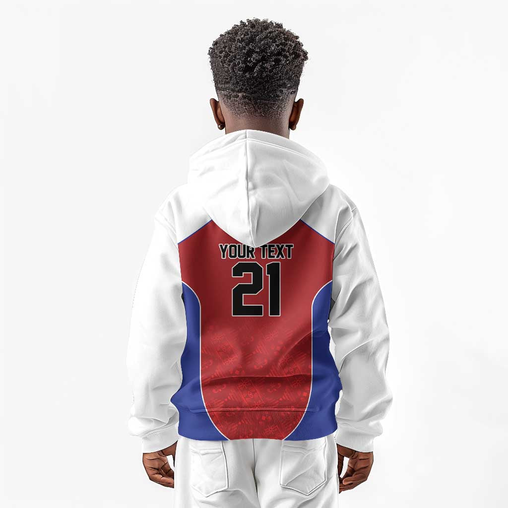 World Football 2026 Afro-Haiti Custom Kid Hoodie Together For Ayiti Red Style - African Pride