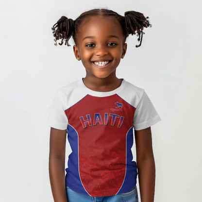 World Football 2026 Afro-Haiti Custom Kid T shirt Together For Ayiti Red Style LT9