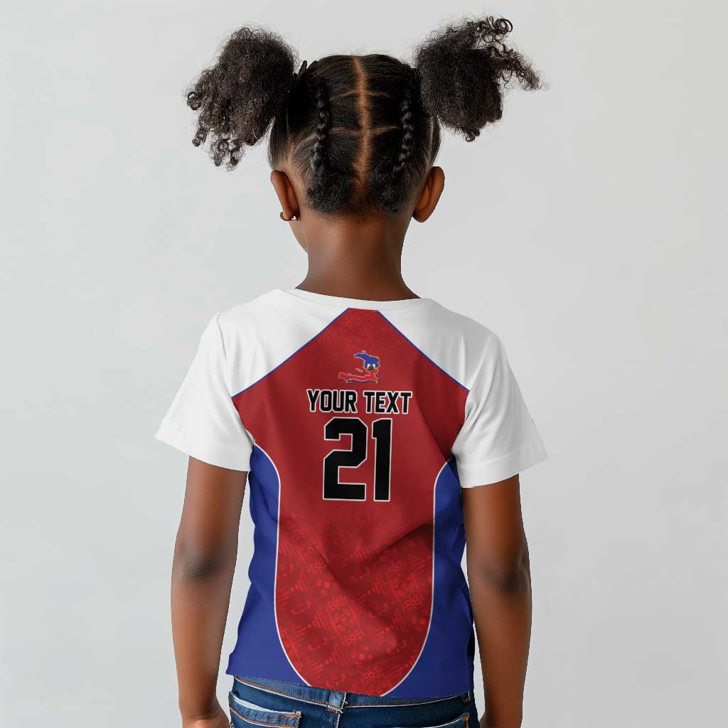 World Football 2026 Afro-Haiti Custom Kid T shirt Together For Ayiti Red Style LT9
