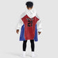 World Football 2026 Afro-Haiti Custom Kid Wearable Blanket Hoodie Together For Ayiti Red Style - African Pride