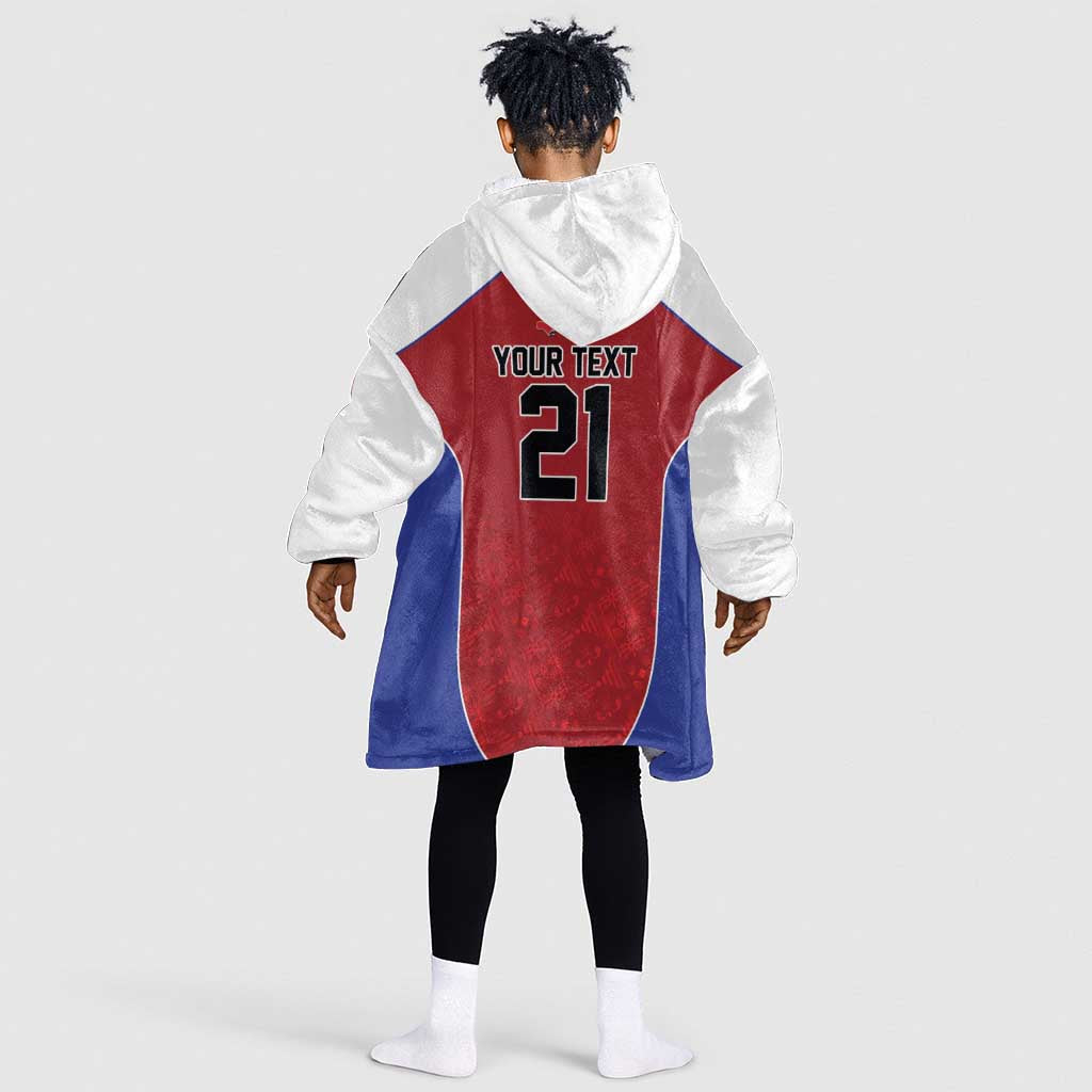 World Football 2026 Afro-Haiti Custom Kid Wearable Blanket Hoodie Together For Ayiti Red Style - African Pride