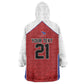 World Football 2026 Afro-Haiti Custom Kid Wearable Blanket Hoodie Together For Ayiti Red Style - African Pride