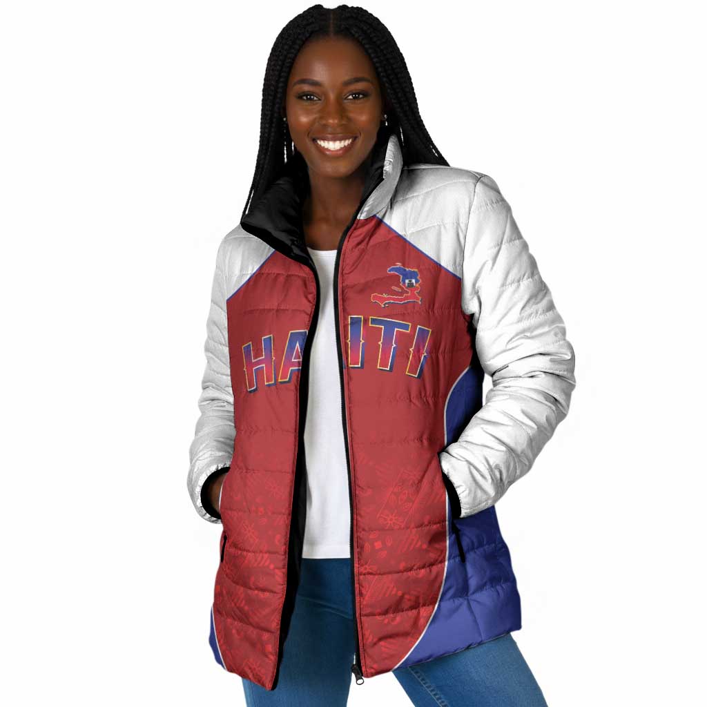 World Football 2026 Afro-Haiti Custom Padded Jacket Together For Ayiti Red Style - African Pride