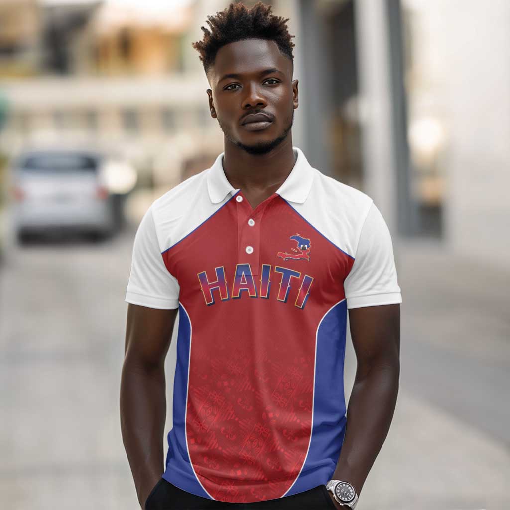 World Football 2026 Afro-Haiti Custom Polo Shirt Together For Ayiti Red Style - African Pride