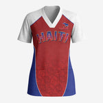 World Football 2026 Afro-Haiti Custom Scrub Top Together For Ayiti Red Style - African Pride