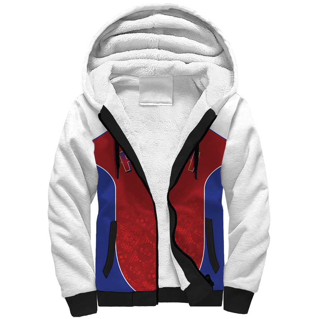 World Football 2026 Afro-Haiti Custom Sherpa Hoodie Together For Ayiti Red Style - African Pride
