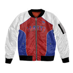 World Football 2026 Afro-Haiti Custom Sleeve Zip Bomber Jacket Together For Ayiti Red Style - African Pride