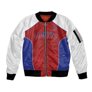 World Football 2026 Afro-Haiti Custom Sleeve Zip Bomber Jacket Together For Ayiti Red Style - African Pride